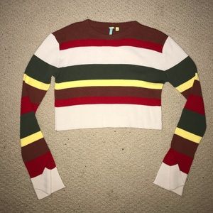 Cropped multi colored sweater